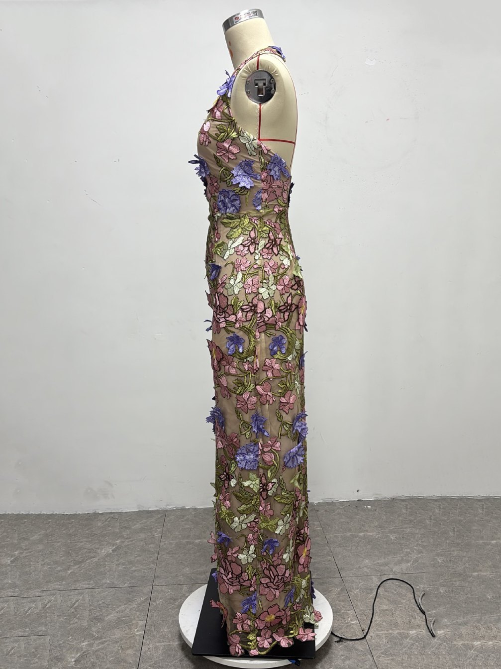 TWOTWINSTYLE Backless Patchwork Appliques High Waist Chic Dress