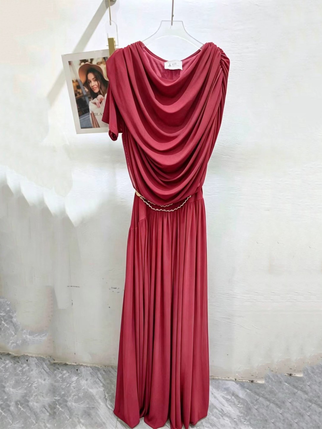 TWOTWINSTYLE Irregular Sleeve Pleated Tunic Fashion Dress