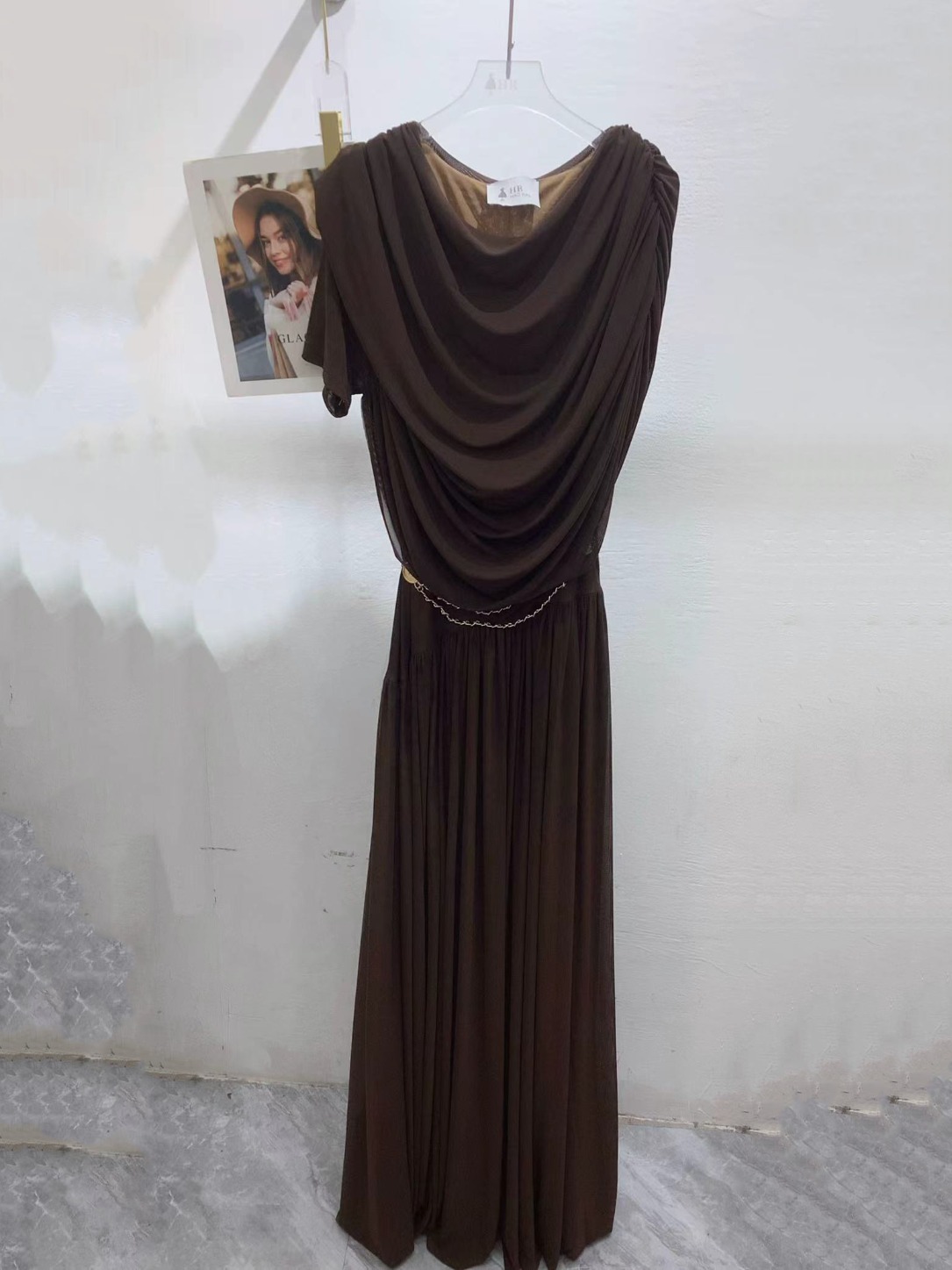 TWOTWINSTYLE Irregular Sleeve Pleated Tunic Fashion Dress