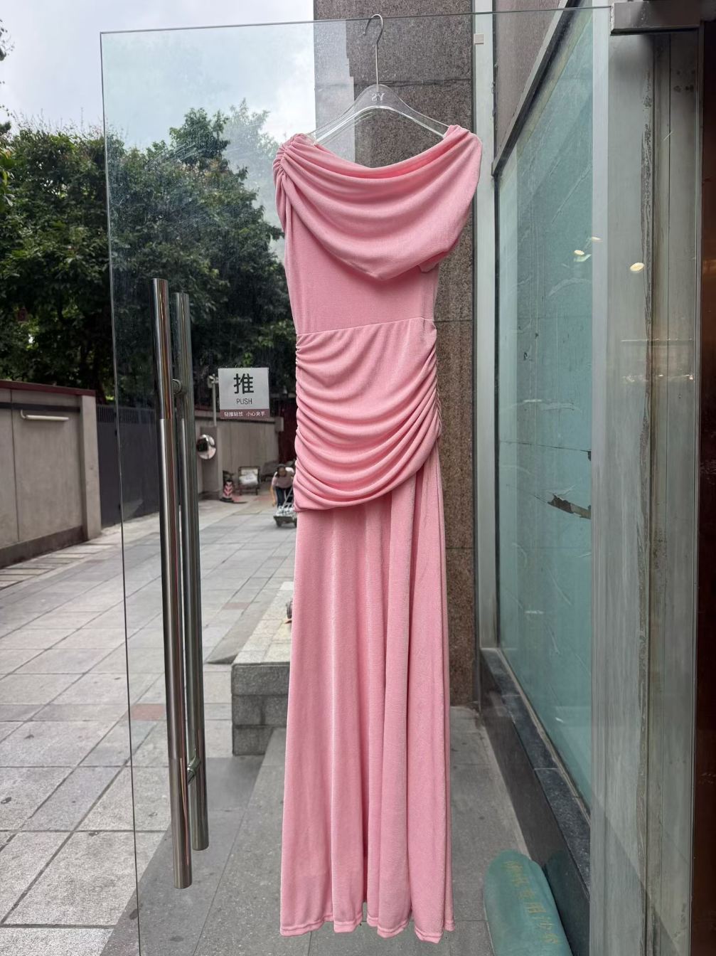 TWOTWINSTYLE Off One Shoulder Tunic Pleated Elegant Dress