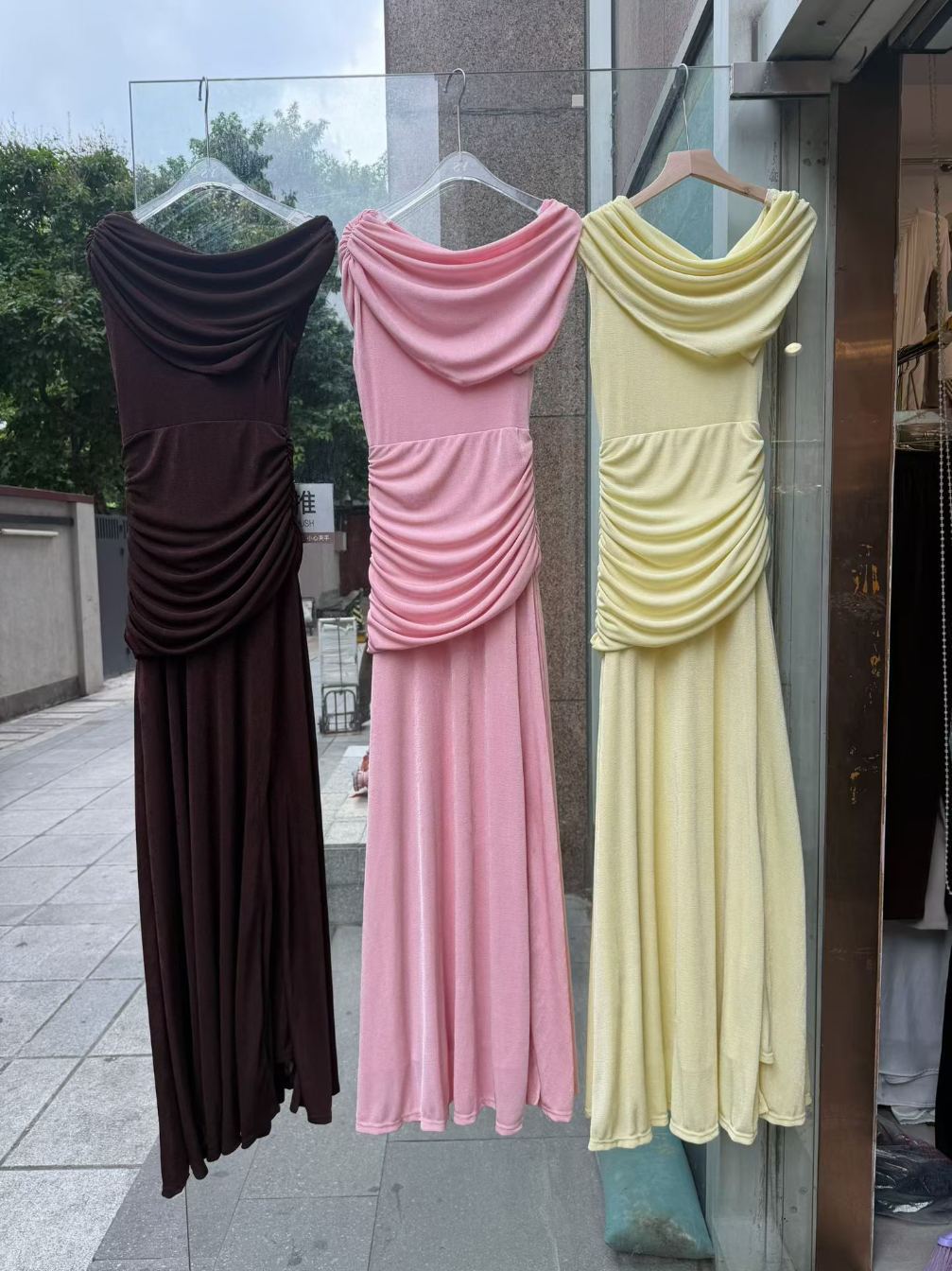 TWOTWINSTYLE Off One Shoulder Tunic Pleated Elegant Dress