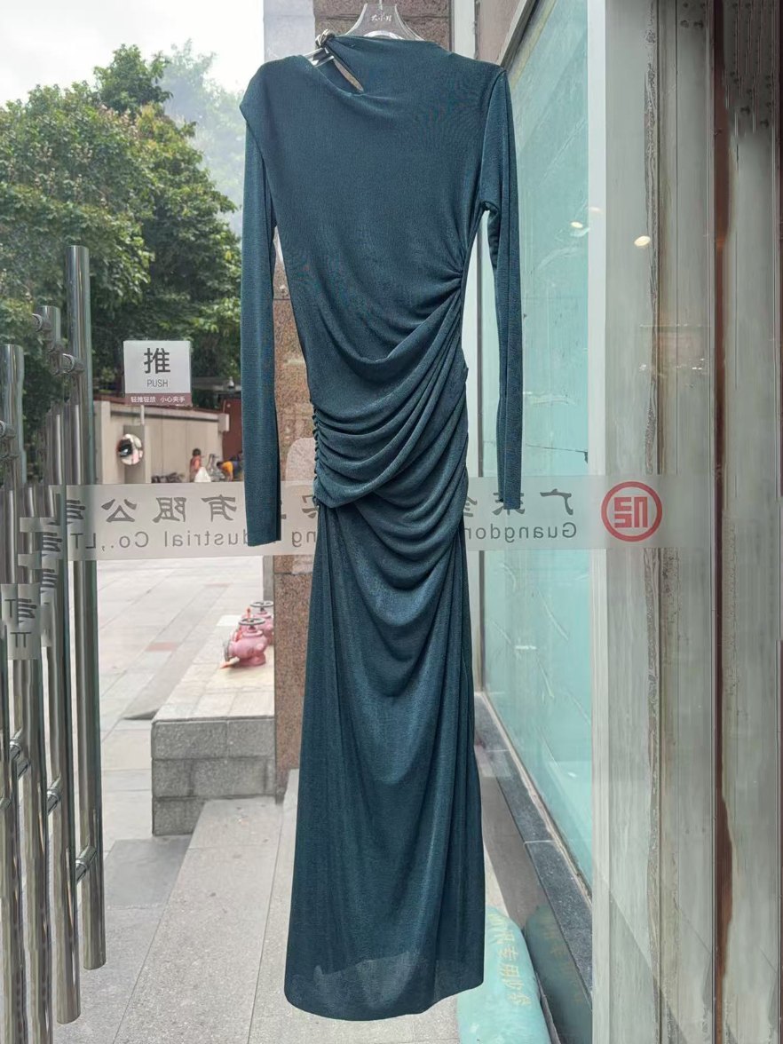 TWOTWINSTYLE Off Shoulder Long Sleeve Tunic Elegant Dress