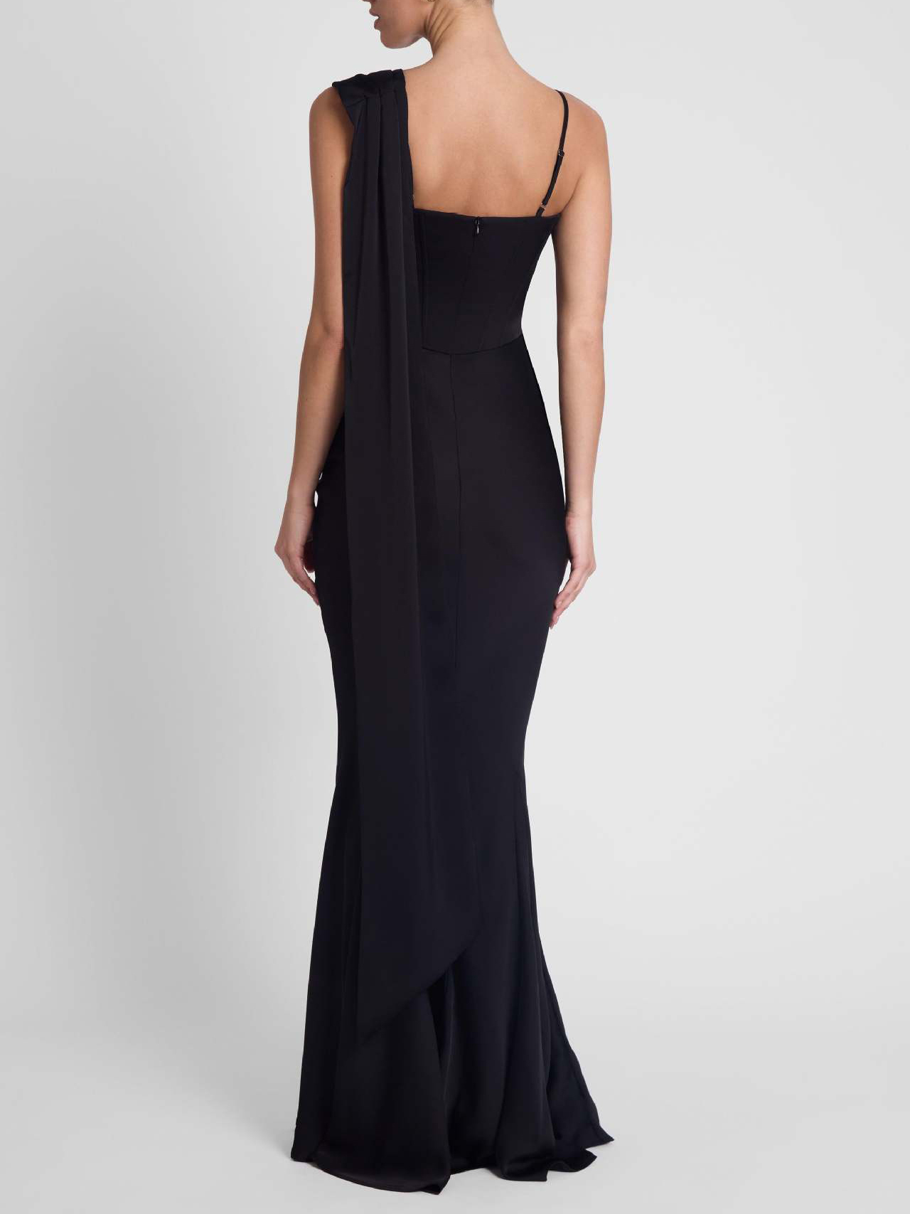 TWOTWINSTYLE 3D Flower Off One Shoulder Pleated Mermaid Maxi Dress