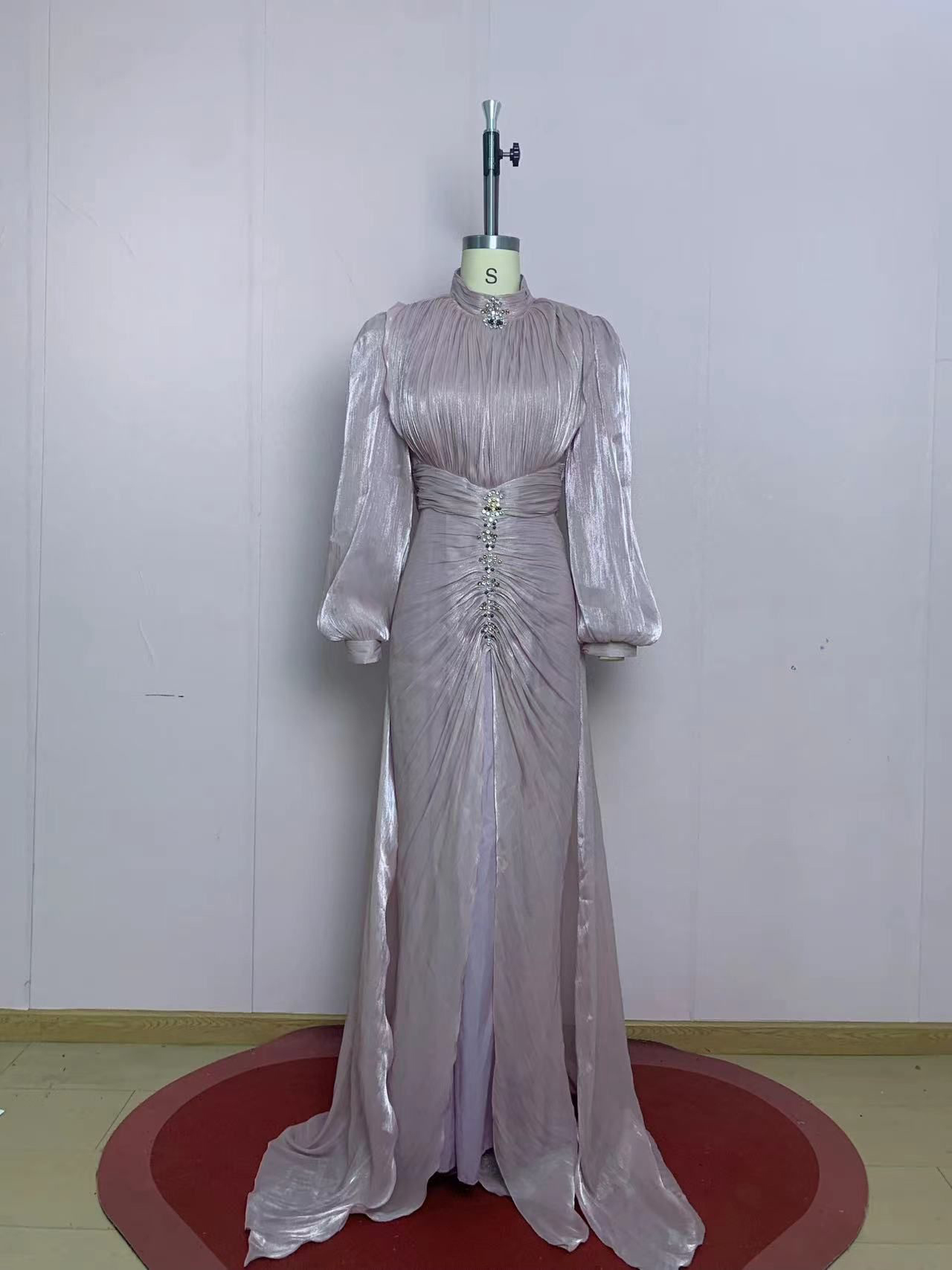 TWOTWINSTYLE Long Sleeve Patchwork Diamond Vintage Dress