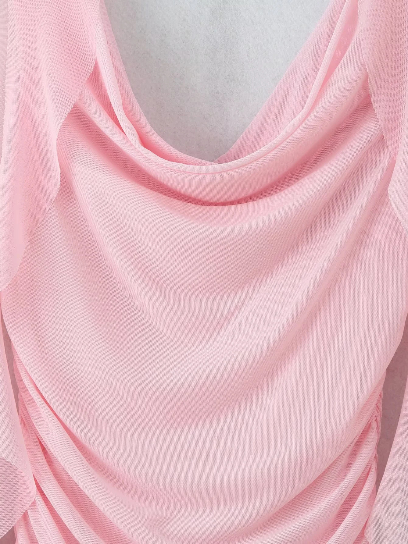 TWOTWINSTYLE Cowl Neck Spliced Ruffle Straps Elegant Dress