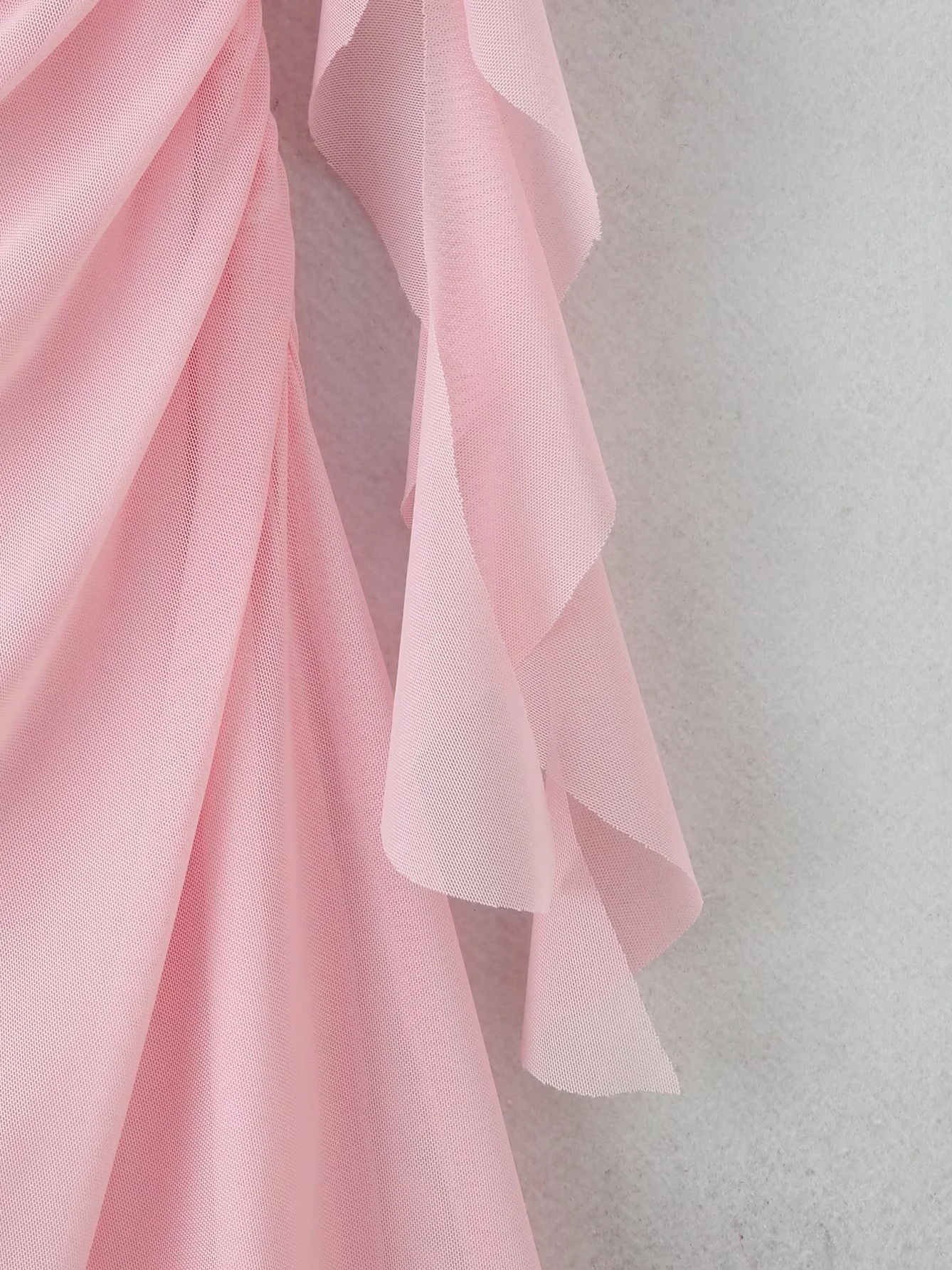 TWOTWINSTYLE Cowl Neck Spliced Ruffle Straps Elegant Dress