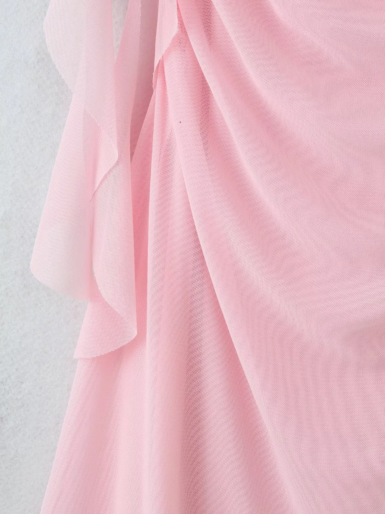 TWOTWINSTYLE Cowl Neck Spliced Ruffle Straps Elegant Dress