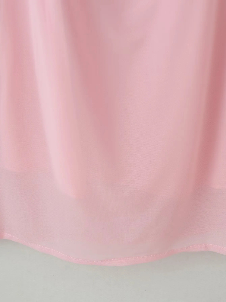 TWOTWINSTYLE Cowl Neck Spliced Ruffle Straps Elegant Dress