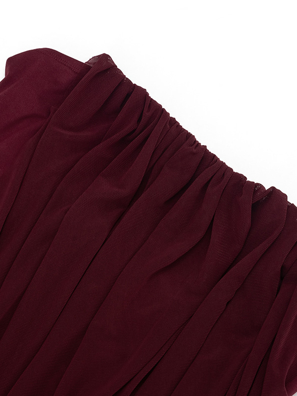 TWOTWINSTYLE Off Shoulder Draped Ruched Vintage Dress