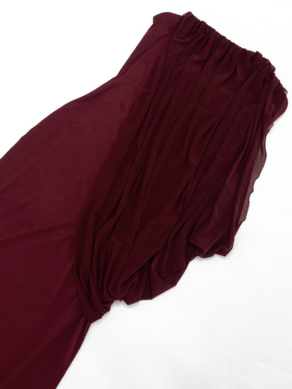 TWOTWINSTYLE Off Shoulder Draped Ruched Vintage Dress