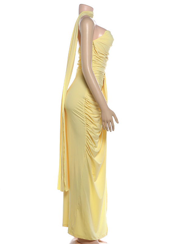TWOTWINSTYLE Tunic Pleated Side Slit Chic Camisole Dress