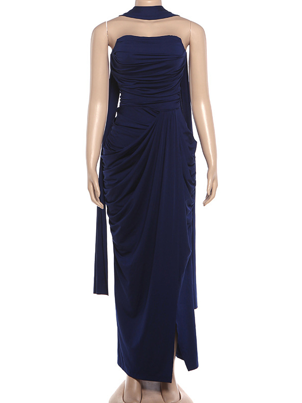 TWOTWINSTYLE Tunic Pleated Side Slit Chic Camisole Dress