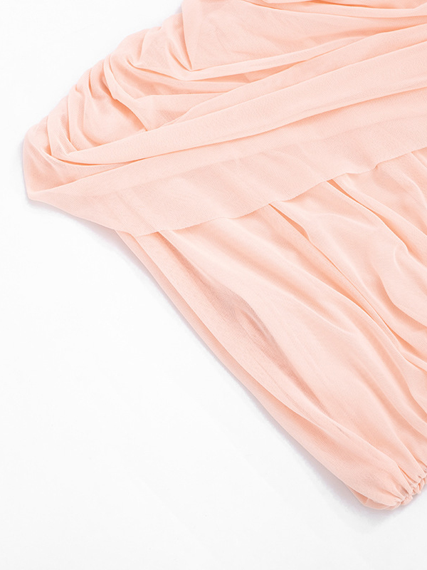 TWOTWINSTYLE Off Shoulder Ruched Irregular Fashion Dress