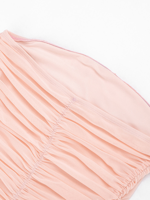 TWOTWINSTYLE Off Shoulder Ruched Irregular Fashion Dress