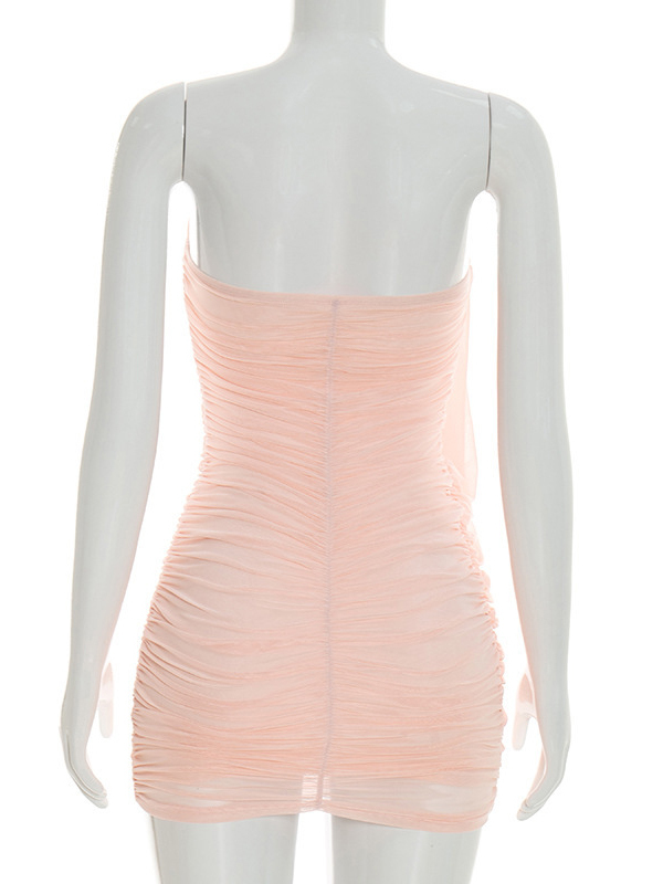TWOTWINSTYLE Off Shoulder Ruched Irregular Fashion Dress