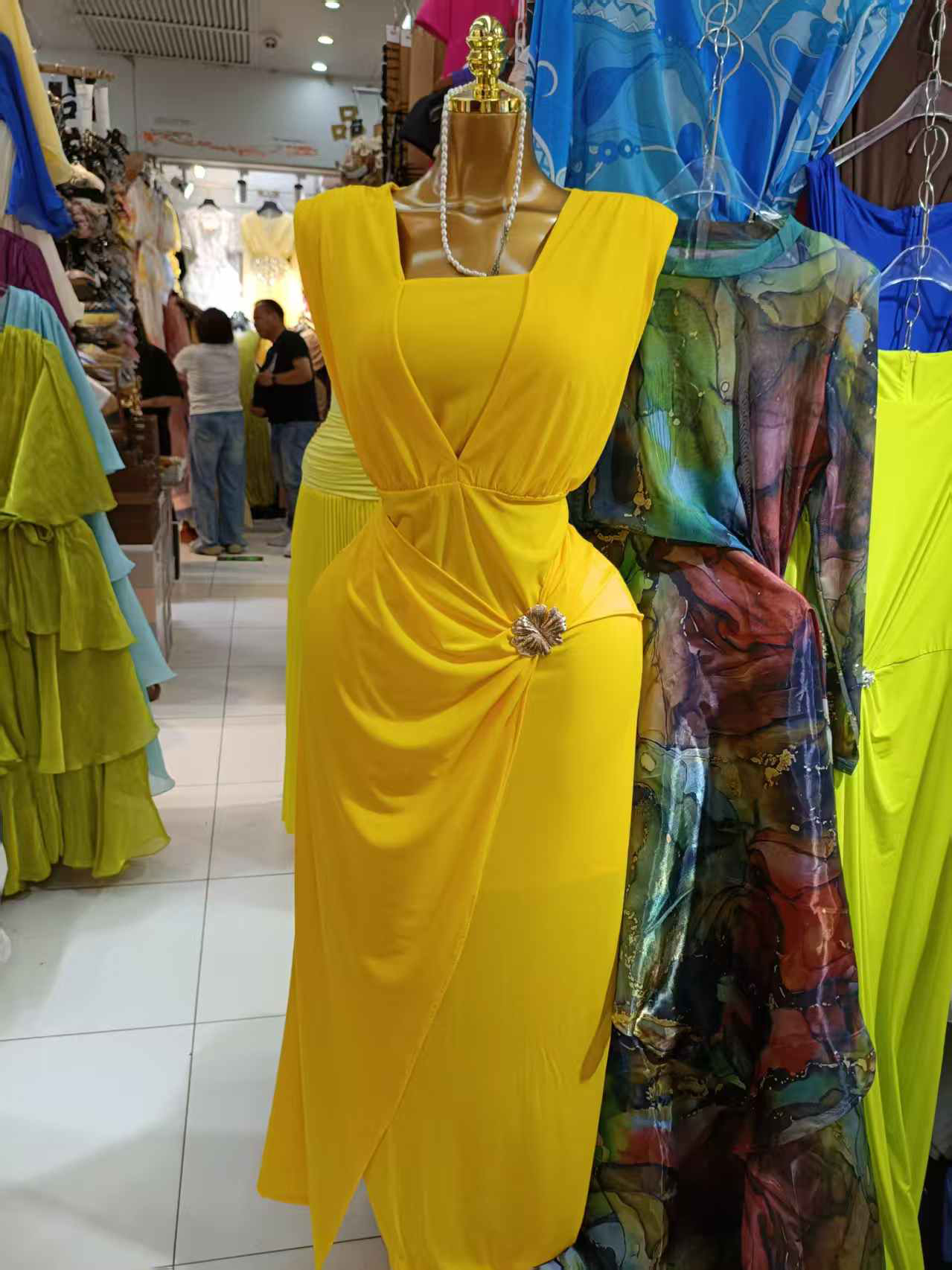 TWOTWINSTYLE Sleeveless Tunic Spliced Metal Slit Elegant Dress