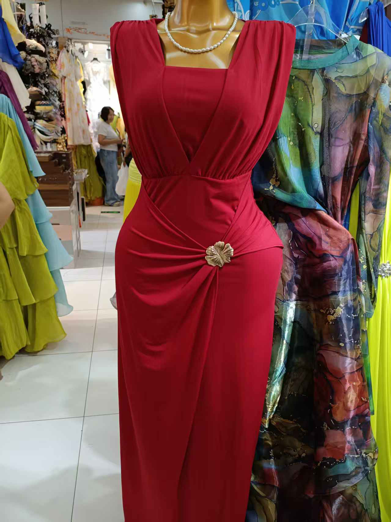 TWOTWINSTYLE Sleeveless Tunic Spliced Metal Slit Elegant Dress