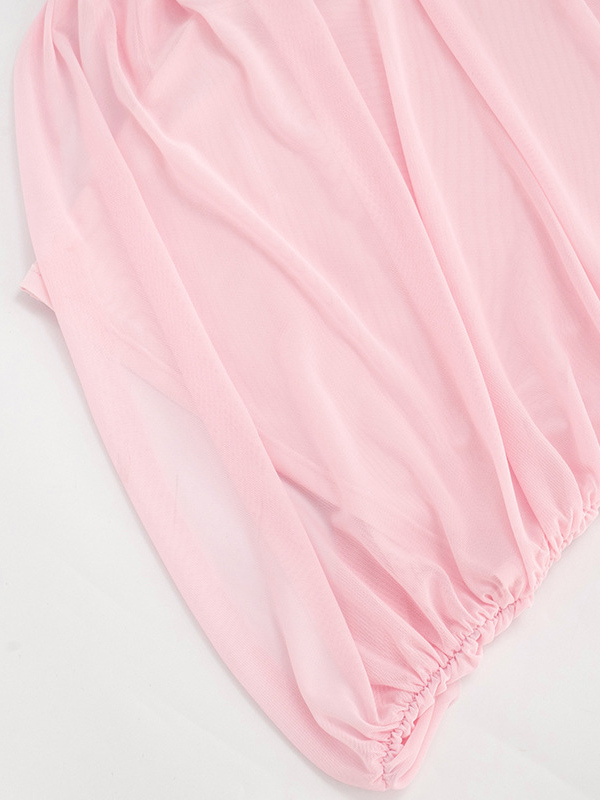 TWOTWINSTYLE Off One Shoulder Asymmetric Design Crop Top