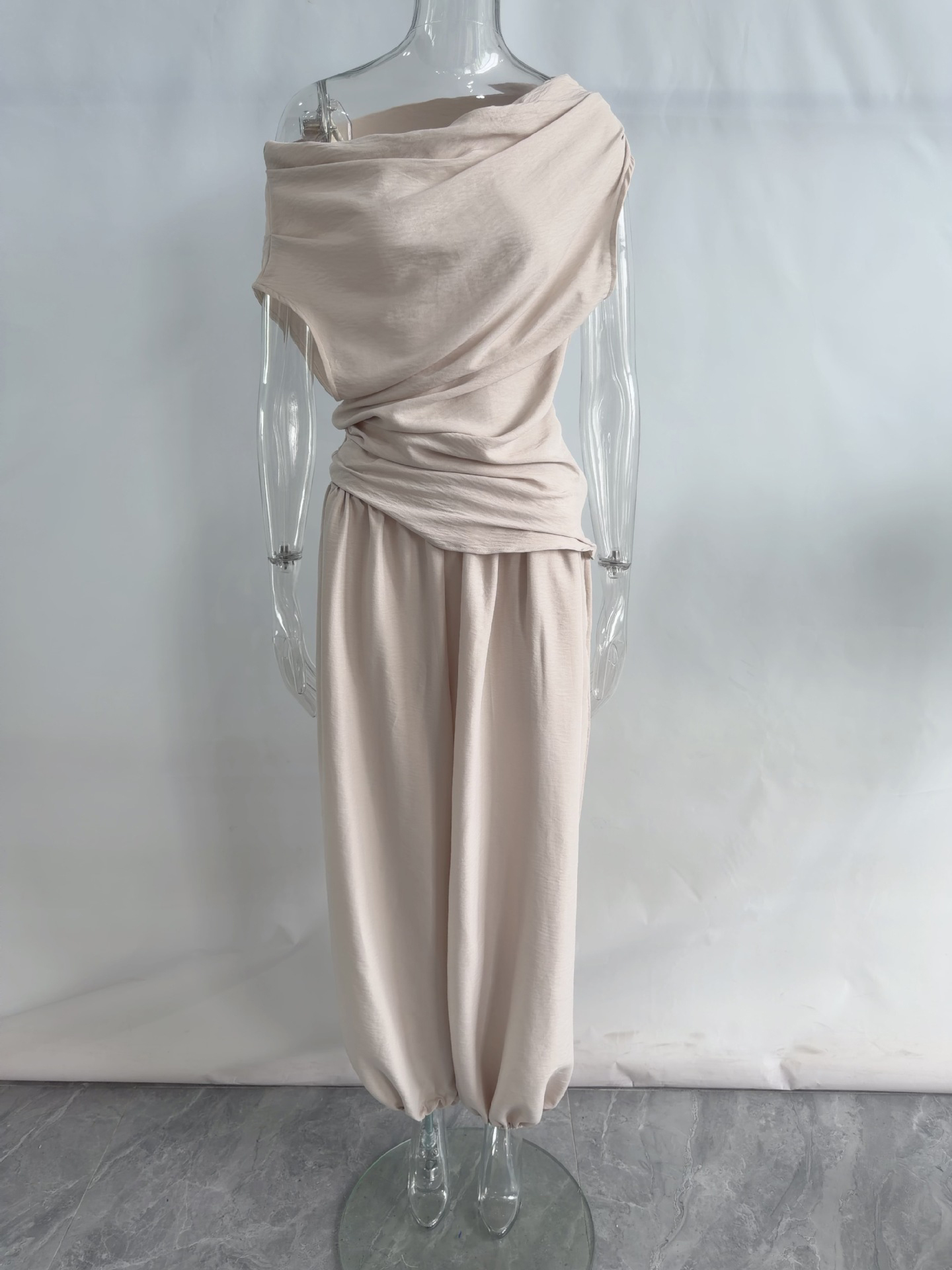 TWOTWINSTYLE Off Shoulder Tunic Top Harem Pants Streetwear Set