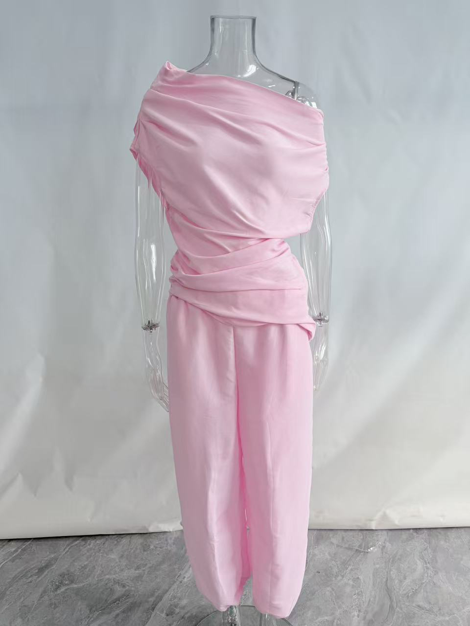 TWOTWINSTYLE Off Shoulder Tunic Top Harem Pants Streetwear Set