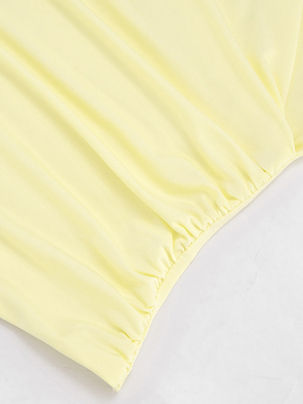 TWOTWINSTYLE Solid Sleeveless Crop Top Side Split Skirt Design Dress