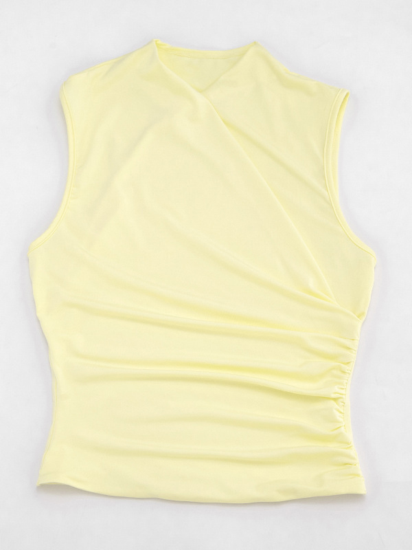 TWOTWINSTYLE Solid Sleeveless Crop Top Side Split Skirt Design Dress