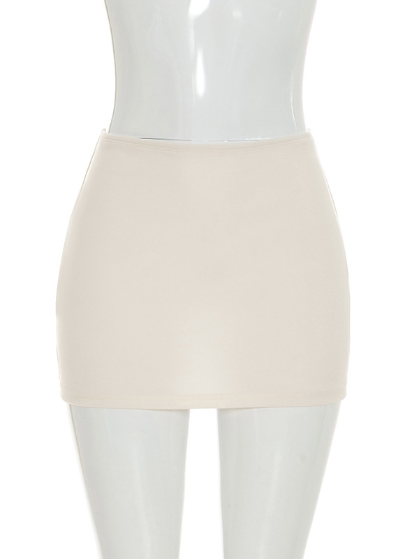 TWOTWINSTYLE Strapless Draped Front Vest Bodycon Skirt Chic Set