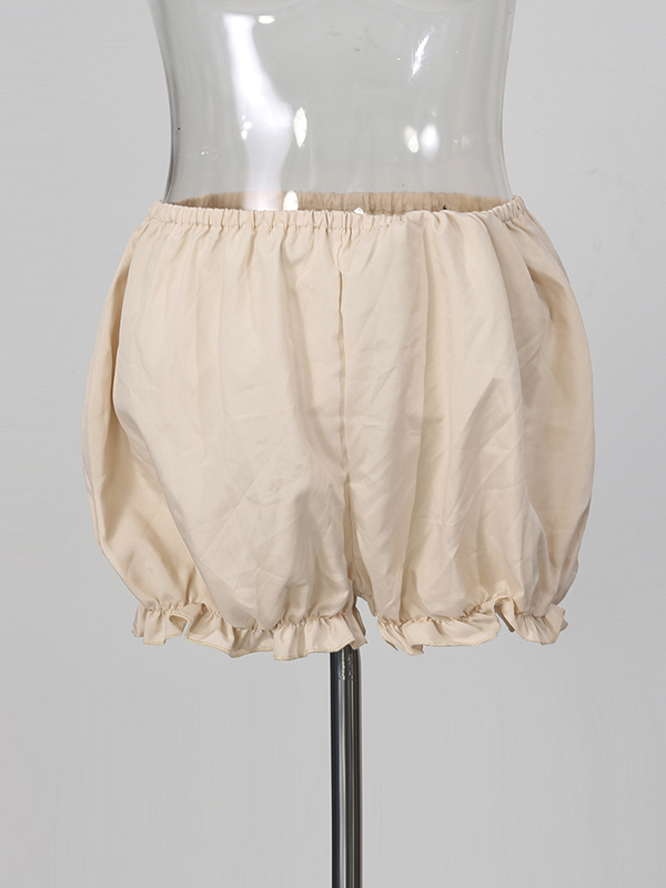 TWOTWINSTYLE Spliced Lace Up Off Shoulder Ruched Ruffled Hem Mini Dress
