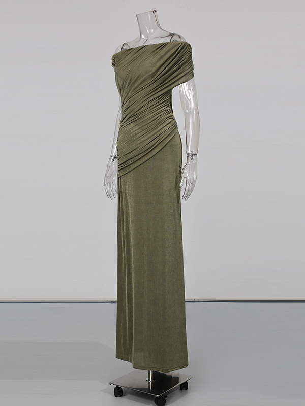 TWOTWINSTYLE Sleeveles Ruched High Waist Design Dress