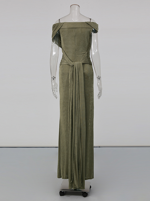 TWOTWINSTYLE Sleeveles Ruched High Waist Design Dress