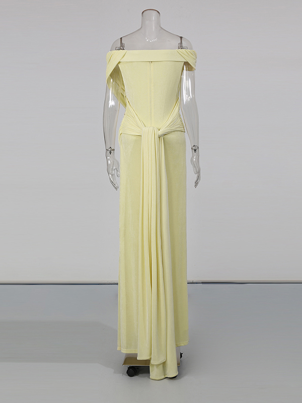 TWOTWINSTYLE Sleeveles Ruched High Waist Design Dress