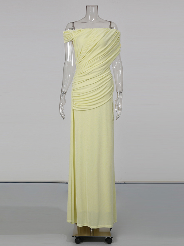 TWOTWINSTYLE Sleeveles Ruched High Waist Design Dress