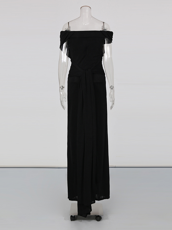 TWOTWINSTYLE Sleeveles Ruched High Waist Design Dress