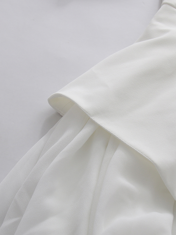 TWOTWINSTYLE Stand Collar Long Sleeve Tunic Pleated Elegant Dress