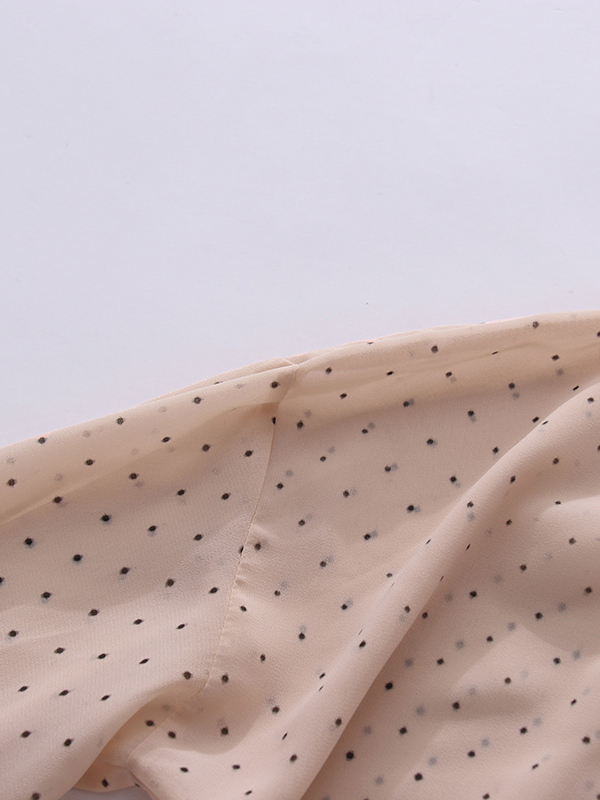 TWOTWINSTYLE V Neck Bell Sleeve Spliced Ruffles Wave Point Elegant Shirt