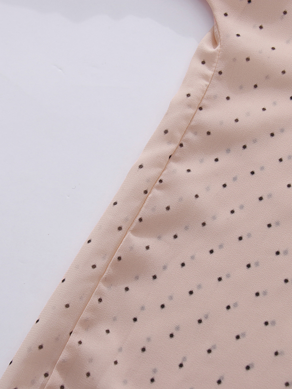 TWOTWINSTYLE V Neck Bell Sleeve Spliced Ruffles Wave Point Elegant Shirt