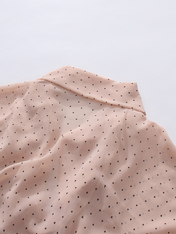 TWOTWINSTYLE V Neck Bell Sleeve Spliced Ruffles Wave Point Elegant Shirt