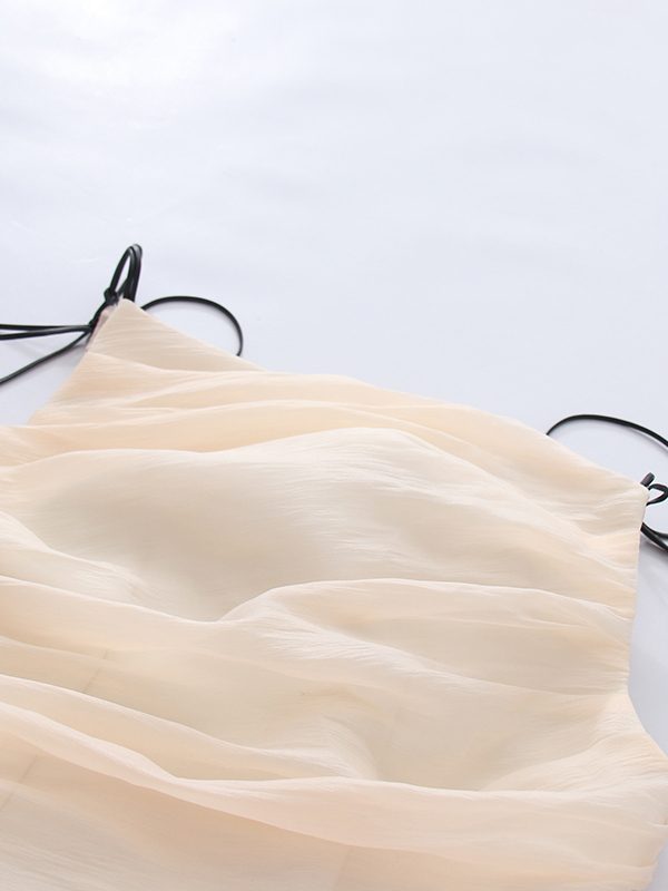 TWOTWINSTYLE Spliced Lace Up Off Shoulder Ruched Ruffled Hem Mini Dress