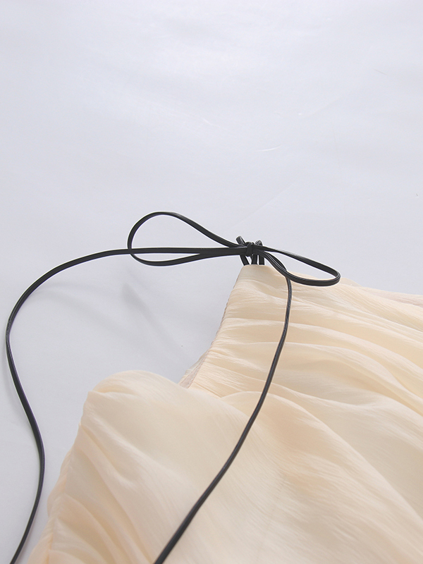 TWOTWINSTYLE Spliced Lace Up Off Shoulder Ruched Ruffled Hem Mini Dress