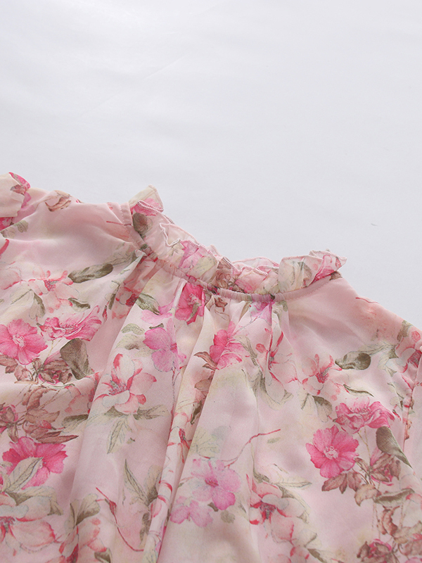 TWOTWINSTYLE Stand Collar Patchwork Ruffles Designer Dress