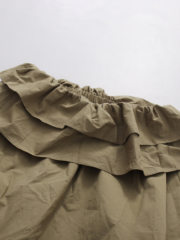 TWOTWINSTYLE Loose Spliced Ruffles Vintage Strapless Dress