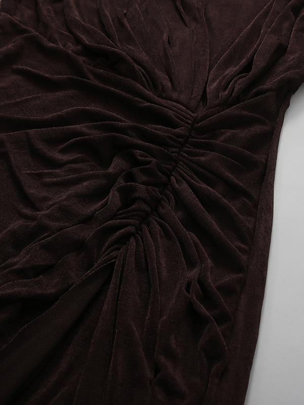 TWOTWINSTYLE Round Neck Long Sleeve Slimming Vintage Maxi Dress