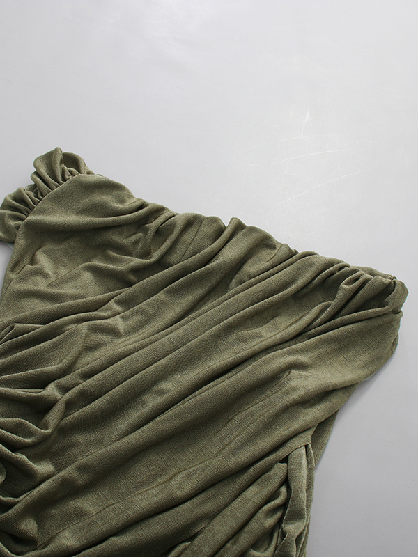 TWOTWINSTYLE Sleeveles Ruched High Waist Design Dress