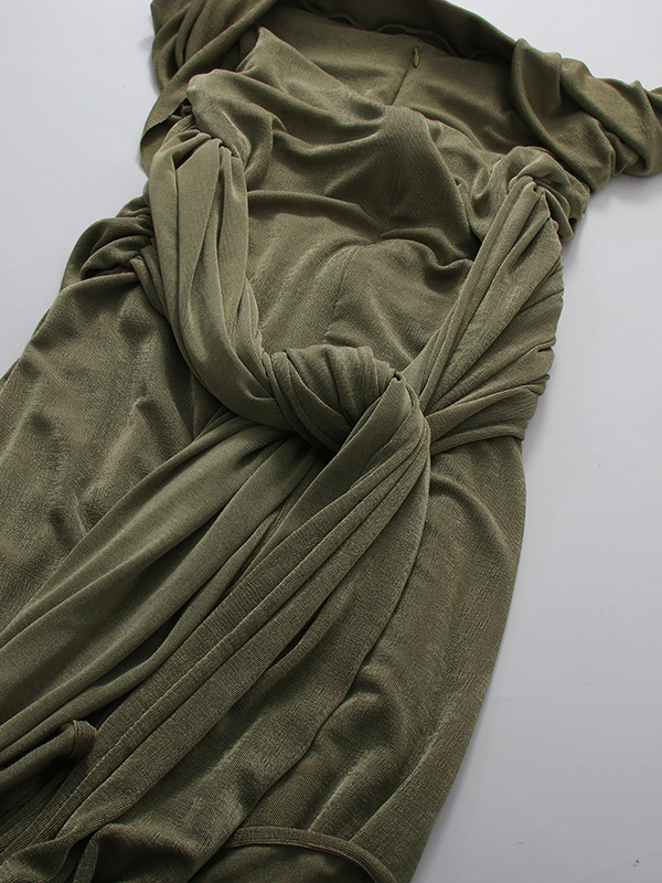 TWOTWINSTYLE Sleeveles Ruched High Waist Design Dress