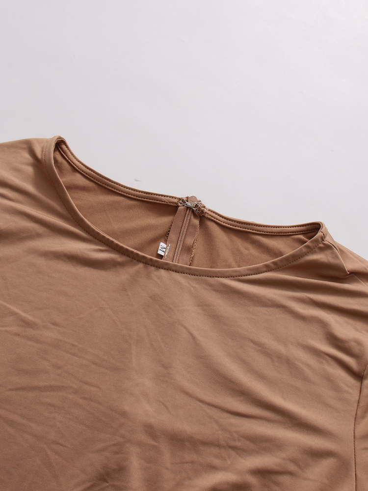TWOTWINSTYLE Loose Stand Collar Spliced Mesh Fashion Dress