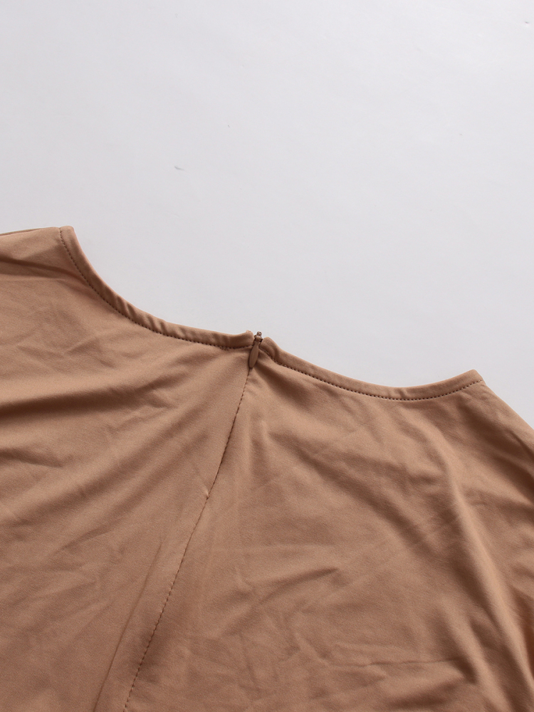 TWOTWINSTYLE Loose Stand Collar Spliced Mesh Fashion Dress