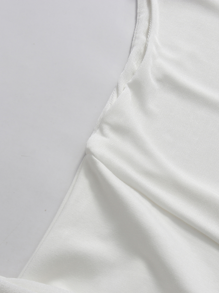 TWOTWINSTYLE Solid Patchwork Strap Midi Dress