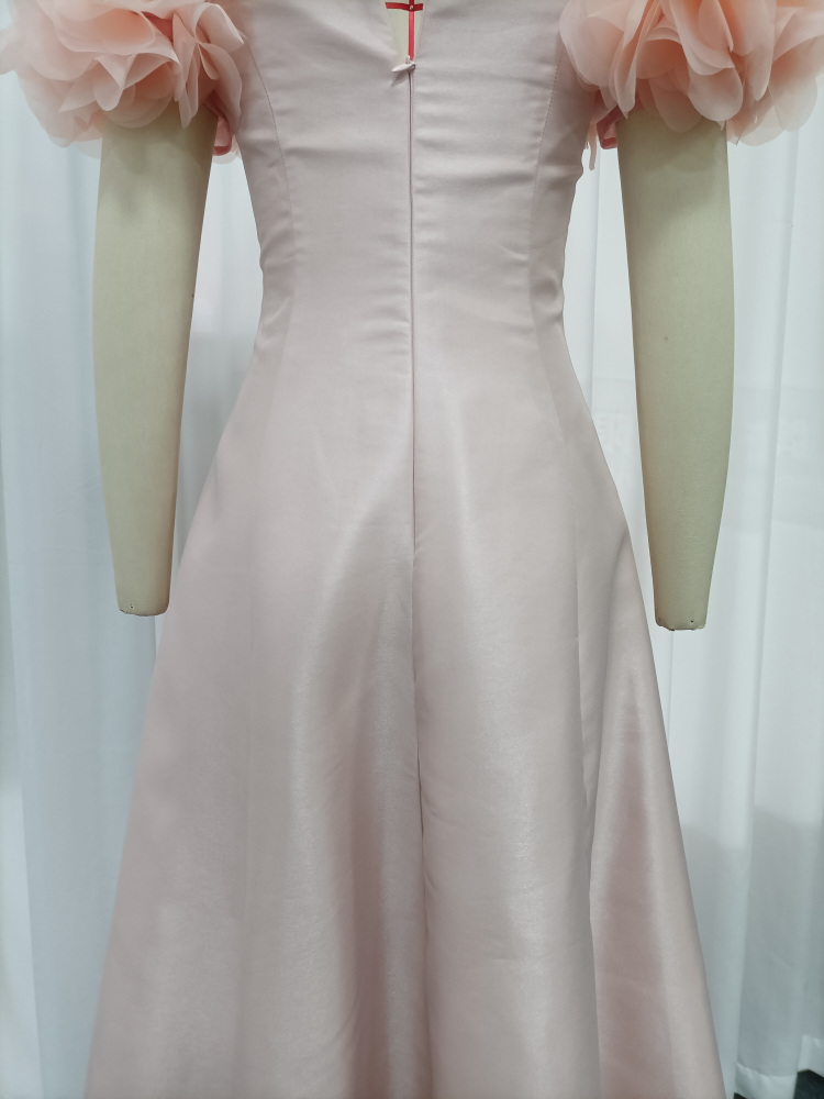 TWOTWINSTYLE Off Shoulder Patchwork 3D Tulle Flowers Elegant Dress