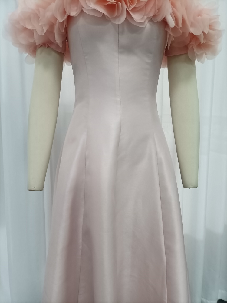 TWOTWINSTYLE Off Shoulder Patchwork 3D Tulle Flowers Elegant Dress