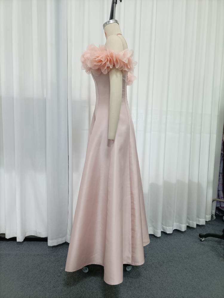 TWOTWINSTYLE Off Shoulder Patchwork 3D Tulle Flowers Elegant Dress